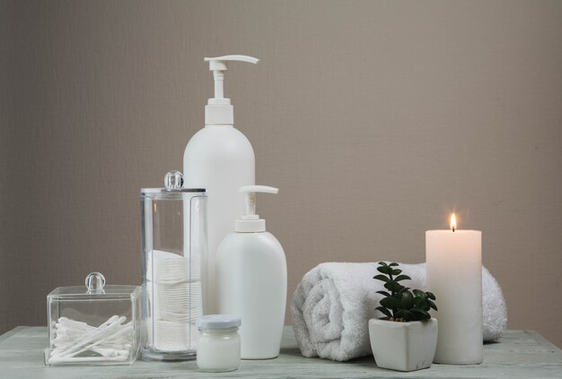 Natural elements for spa with candles