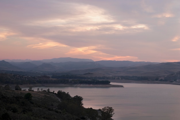 Natural landscape with river