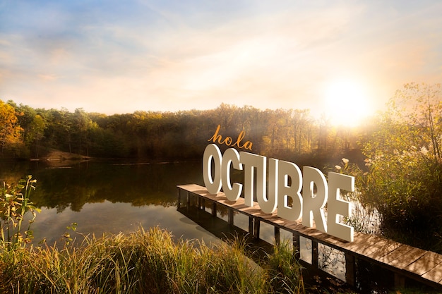 Free photo natural landscape with river