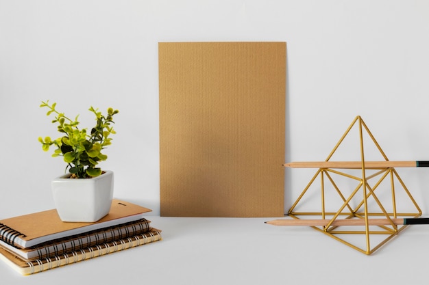 Free photo natural material stationery composition