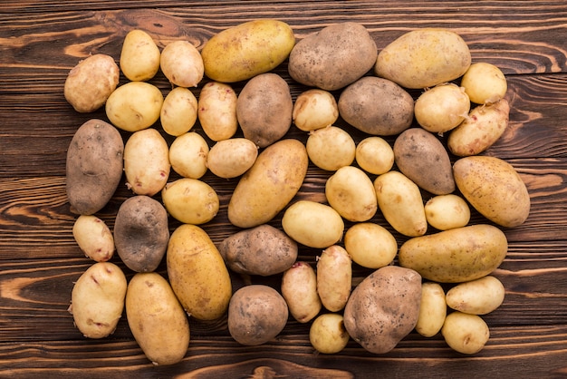 Natural potatoes on floor