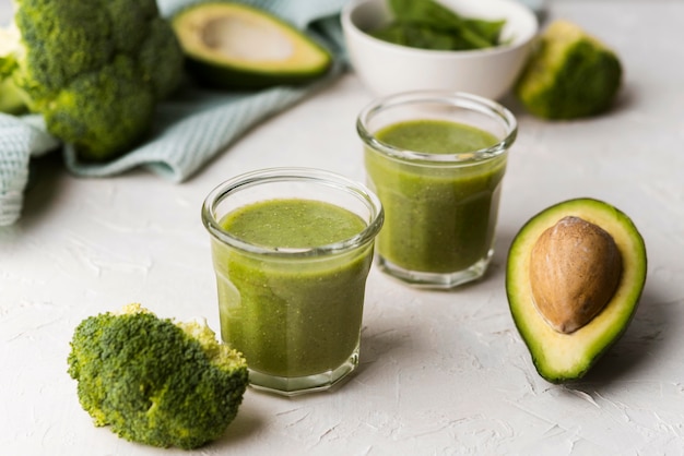 Natural smoothies with avocado