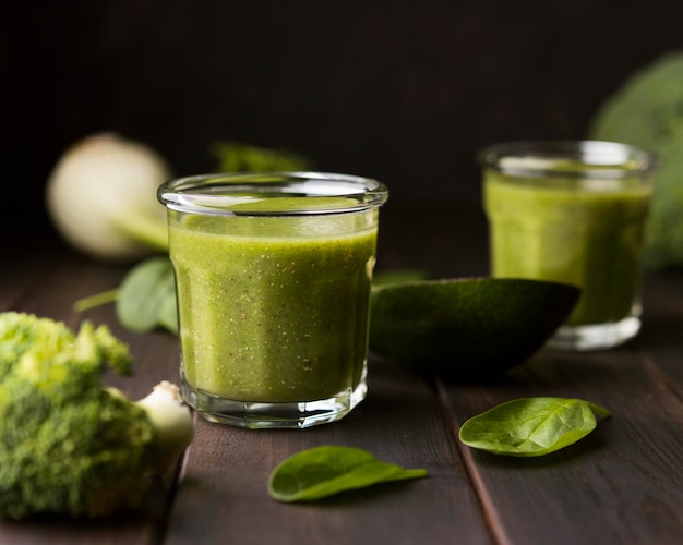 Natural smoothies with spinach