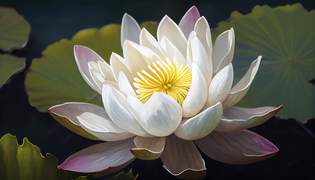 Free photo nature elegance close up lotus flower on pond generative ai