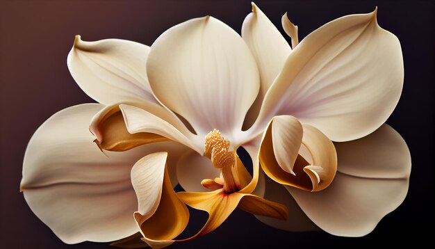 Nature elegance seen in a yellow orchid generated by AI