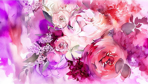 Free Photo nature elegance watercolor peony abstract illustration decoration generative ai