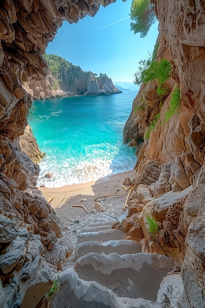 Free photo nature landscape with beach view