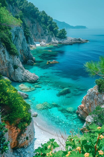 Nature landscape with beach view