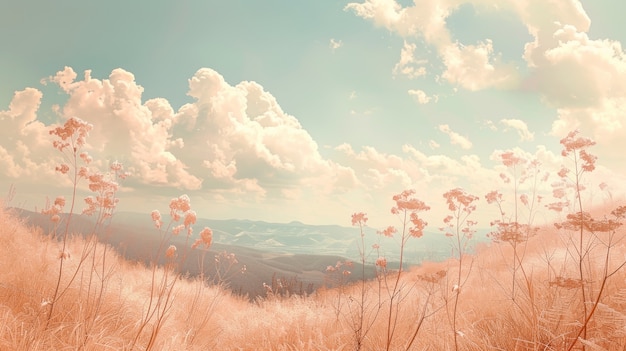 Free Photo nature landscape with dreamy aesthetic and color of the year tones