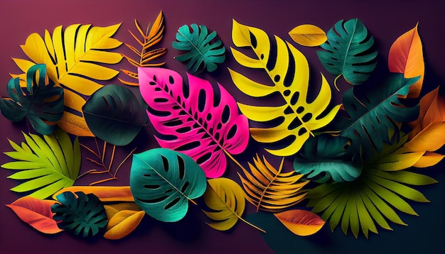 Free photo nature multi colored abstract backdrop a tropical illusion generative ai