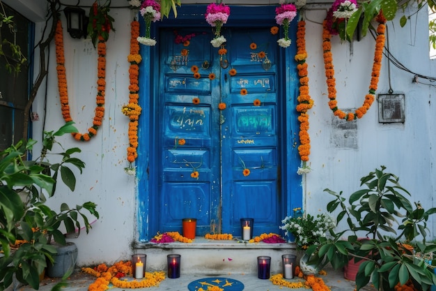 Free Photo navratri highly detailed door decoration