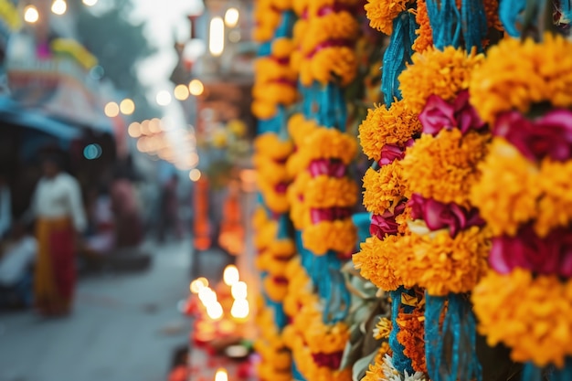 Free photo navratri highly detailed floral decoration