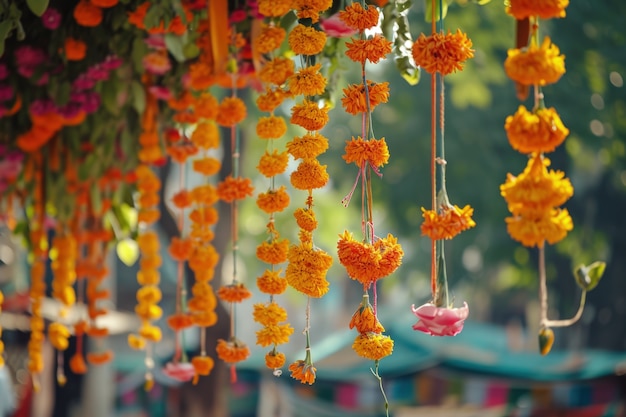 Free Photo navratri highly detailed floral decoration