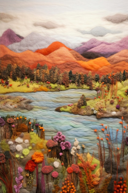 Needle felted  environment