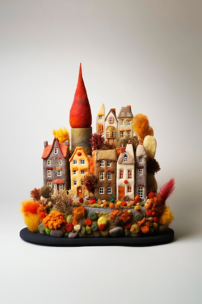 Free Photo needle felted  house