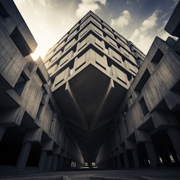 Free photo neo-brutalism inspired building