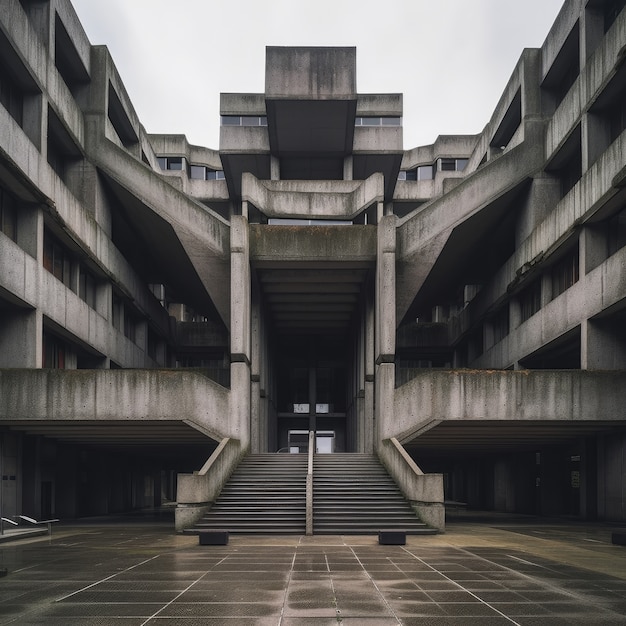 Free photo neo-brutalism inspired building