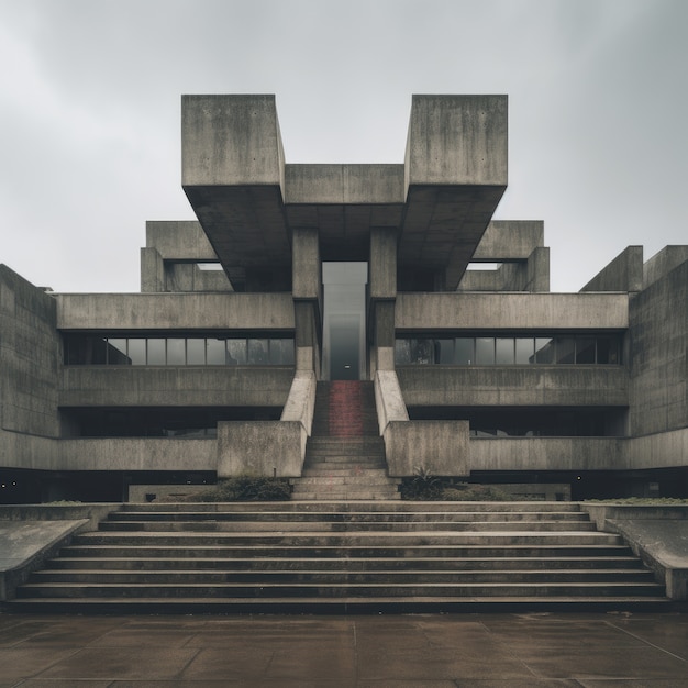 Free photo neo-brutalism inspired building