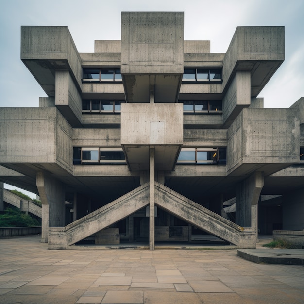 Free Photo neo-brutalism inspired building