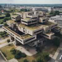 Free photo neo-brutalism inspired building