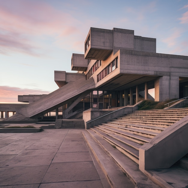 Free Photo neo-brutalism inspired building