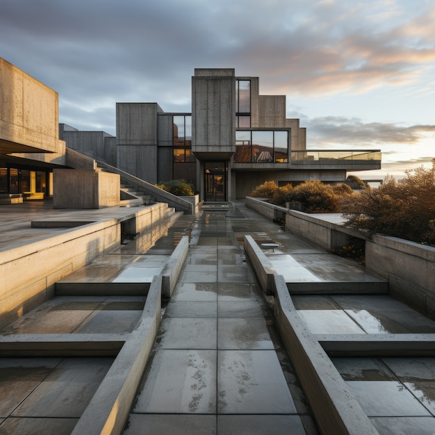 Free Photo neo-brutalism inspired building