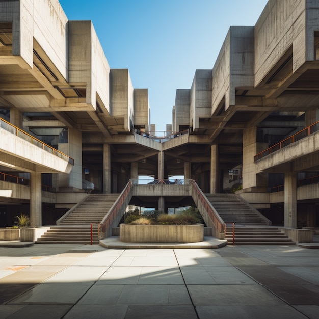 Free Photo neo-brutalism inspired building