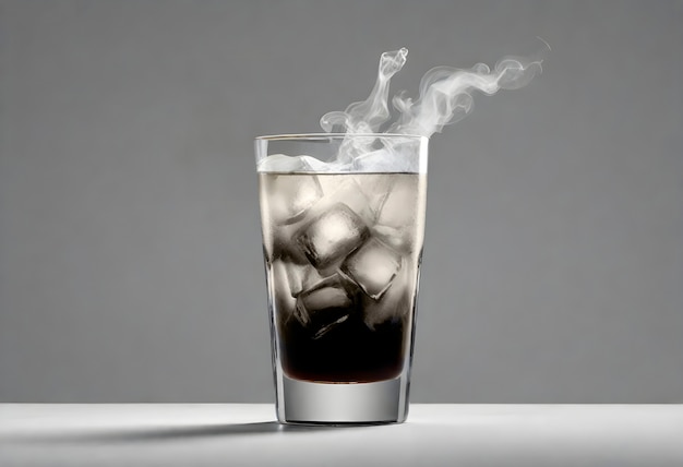 Neofuturistic style cocktail drink with smoke