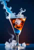 Free photo neofuturistic style cocktail drink with smoke