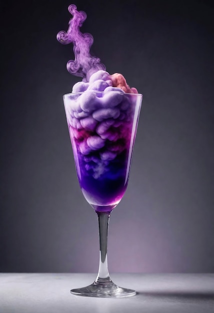 Free photo neofuturistic style cocktail drink with smoke