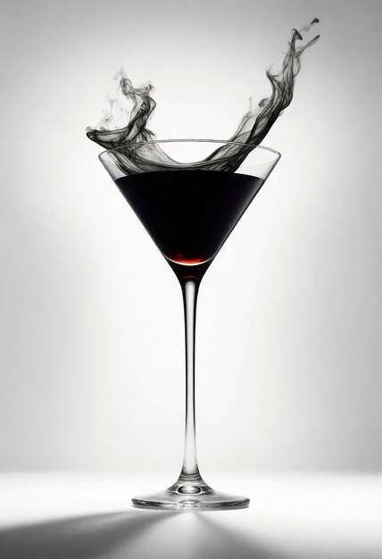 Neofuturistic style cocktail drink with smoke