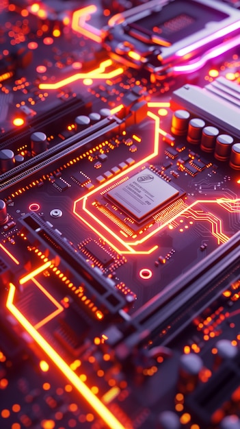 Neon motherboard background