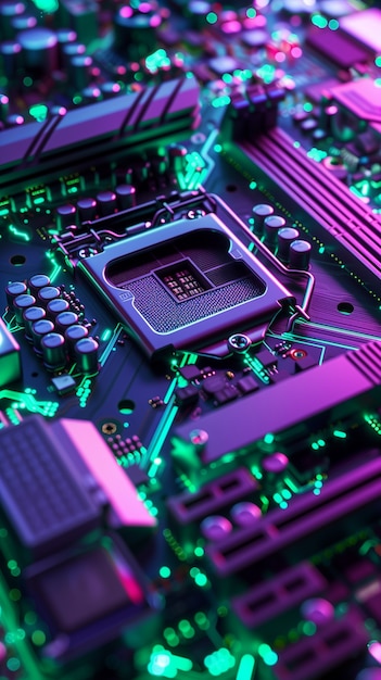 Neon motherboard background