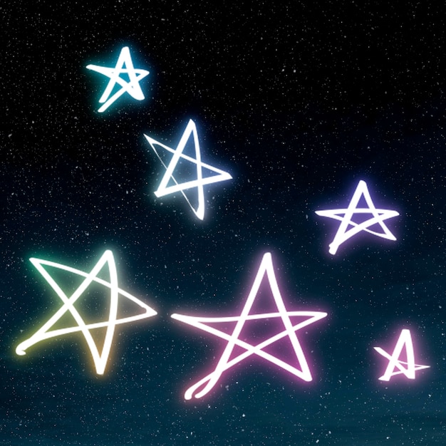 Free photo neon rainbow light star icon