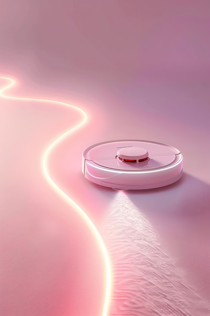 Free Photo neon robot vacuum cleaner