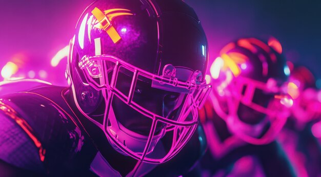 Neon style  american football player