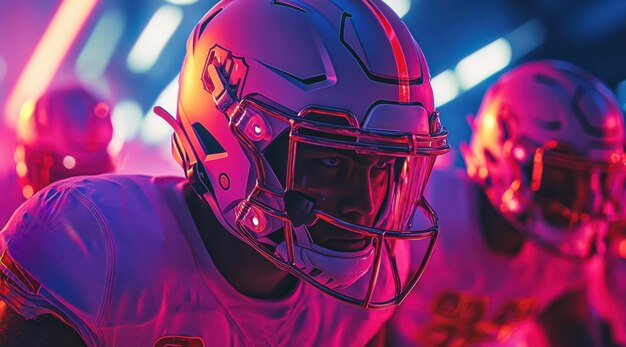 Neon style  american football player