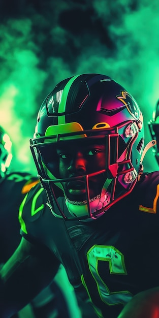 Free photo neon style  american football player