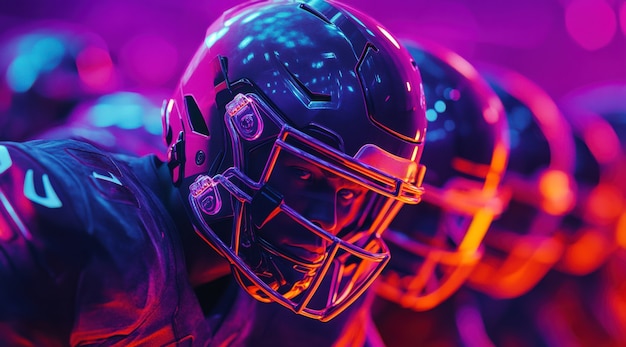 Neon style  american football player