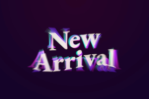 Free photo new arrival shopping word in anaglyph text typography