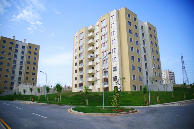 New buildings with green areas