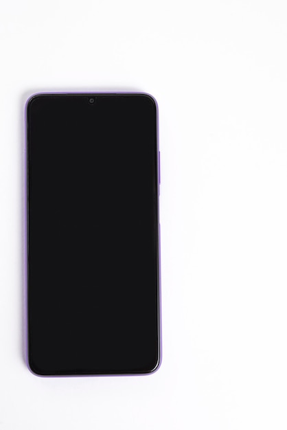 New cell phone over white background