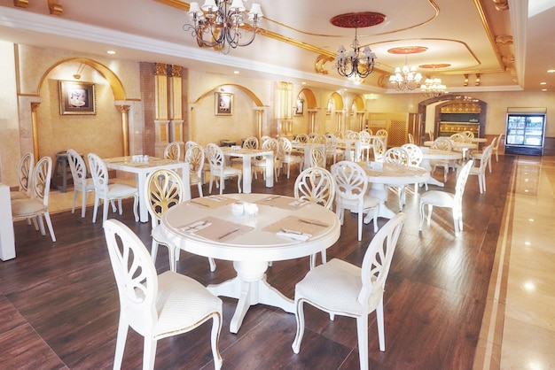 New and clean luxury restaurant in European style. Amara Dolce Vita Luxury Hotel. Resort. Tekirova-Kemer. Turkey