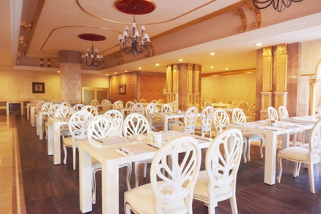 New and clean luxury restaurant in European style. Amara Dolce Vita Luxury Hotel. Resort. Tekirova-Kemer. Turkey