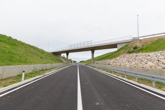 New recently built highway in Brcko district, Bosnia and Herzegovina