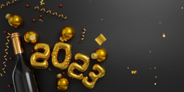 Free photo new year background with decorations 3d illustration