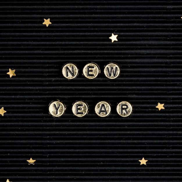 Free photo new year beads lettering word typography