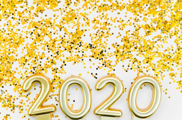 Free Photo new year celebration 2020 and golden glitter