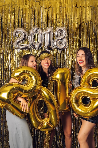 Free Photo new year celebration with golden numbers