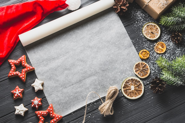 Free photo new year concept with baking paper